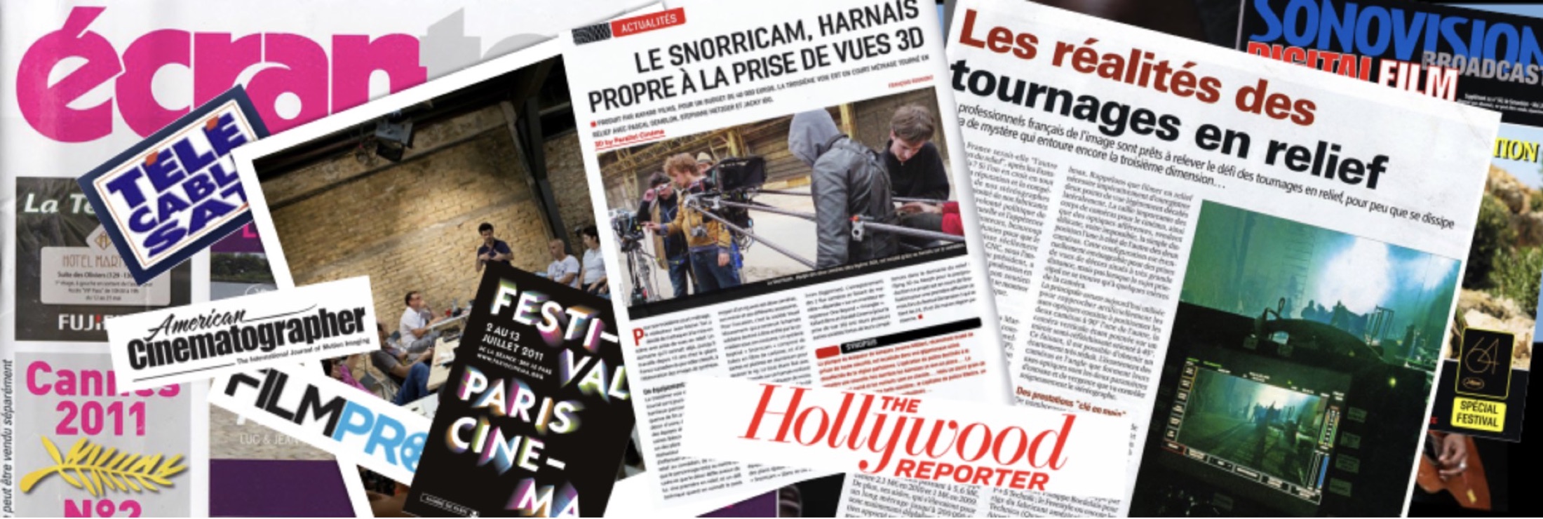 Press collage around Parallell Cinéma productions and technical work
