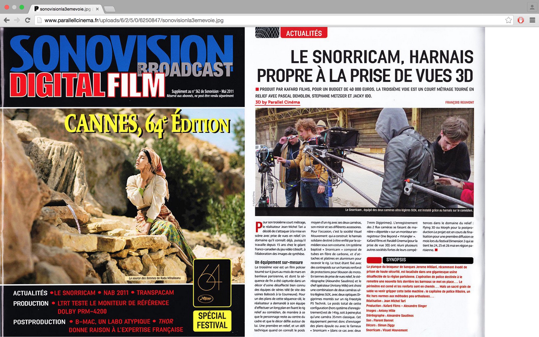 Sonovision Broadcast article about La 3ème voie